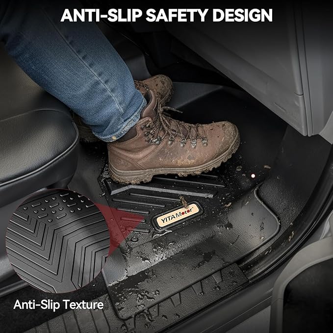 YITAMOTOR Floor Liner and Cargo Mats Fit for Honda Odyssey 2018-2026 Mini Passenger Van, All Weather TPE Car Floor Liners,Durable Anti-Slip Accessories, 1st & 2nd & 3rd Row & Cargo Liner, Black