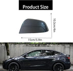 Compatible with Tesla Model Y Side Mirror Cover Replacement 2021 2022 2023 2024, Left Driver Side Rearview Mirror Cover Cap for Model Y Accessories(Silver)
