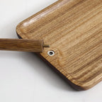 Solid Acacia Wood Key Tray and Bowl for Entryway Table - Jewelry Tray With 3 Hooks, Open Storage for Wallet, Glasses, Watches