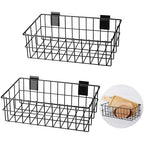 Hicarer 2 Pcs Slatwall Wire Baskets 13.5 x 7.5 x 4.5 Inch Metal Mounted Wall Organizer Basket Ventilated Hanging Slatwall Acc