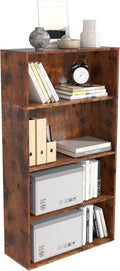 Wooden 4 Tier Book Shelf,4 Cube Storage Organizer,4 Tier Low Bookcase Storage Display Organizer, 44 Inch Versatile Cubes Shel