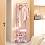 Kaitiemoo Heavy Duty Clothing Rack with Wheels,Modern Garment Rack with 3 Metal Shelves, 71.8Inches Display Rack for Hanging 