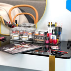 Small Make up Organizers and Storage with 4 Drawers,Clear Skincare Organizers,Cosmetic Storage for Dresser Top Organizer,Bath