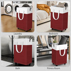 HomeHacks 90L Large - Capacity Rolling Laundry Basket, Laundry Hamper with 4 Smooth Wheels, Collapsible Waterproof Clothes Ba