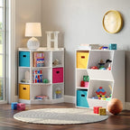 RiverRidge Folding Storage Bins with Handles Turquoise Cube Storage Organizer for Closet, Bedroom & Playroom - Closet Organiz