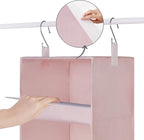 GRANNY SAYS 3-Shelf Hanging Closet Organizer, Collapsible Closet Hanging Shelves, Nursery Hanging Organizer, Pink, 29 ½" H X 