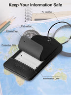 TopMade Smart Luggage Tag with Find My, Premium Leather Luggage Tags for Suitcase, Travel Bags, Backpacks, Anti-Lost Suitcase