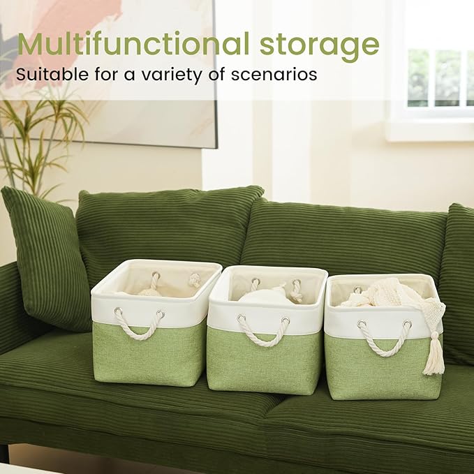 Large Storage Baskets- 15x11x10 inch Storage Bins for Shelves and Closet Organizing, Foldable Fabric Bin for Home Organizatio