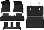 LASFIT Floor Mats&Trunk Mat&Backrest Mat for Rivian R1S 2024 2023 2022, TPE All Weather Floor Mats Custom Fit Floor Liner&Cargo Mat for R1S 2022-2024 Full Set Car Mats and Cargo Liner