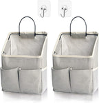2 Pack Wall Hanging Storage Bag,Wall Hanging Organizer with Pockets, Hanging storage basket for Dormitory Bathroom Bedroom (G