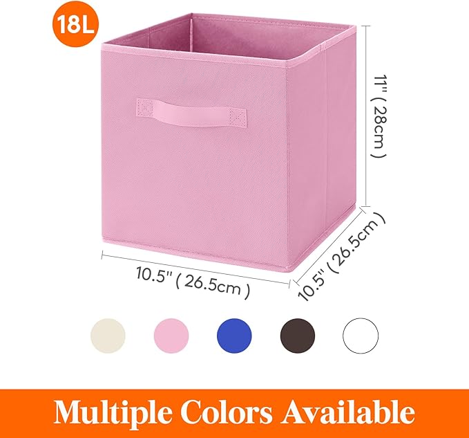 Lifewit Storage Cubes, Foldable Decorative Fabric Storage Baskets for Organizing Home Organizers with Handles for Shelves, Cl