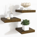 Fun Memories Floating Shelves for Wall - 7.5 Inch Square Shelves with Invisible Brackets, Small Wall Shelf for Living Room, B