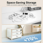 Gifturbo 3-Layer Jewelry Organizer, 3 Drawers Jewelry Box for Women Mirror Storage Box for Necklace Earrings Rings Bracelets,