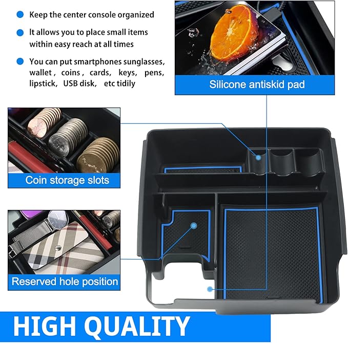 SHAOHAO for 2025 2026 Nissan Frontier Center Console Organizer Tray 2022-2025 2026 Nissan Frontier (S/SV/Pro-X/Pro-4X/SL) Console Tray Frontier 2023 2024 2025 2026 Accessories Armrest Box Organizer