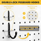 ELEAD 286-Piece Extra Thick Pegboard Hooks Set, 1/4" Heavy Duty Black Peg Board Organizer Accessories with Bins, Metal Pegboa