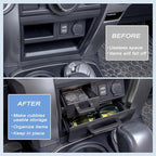 JKCOVER Upgrade 2PCS Center Console Storage Drawer Compatible with Toyota 4Runner 2014-2022 2023 2024 Accessories Cubbies Organizer Extra Storage(ABS Plastic)