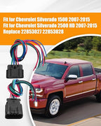 Headlights Connector Harness Wire Fit for Chevrolet Silverado 1500 2500 HD 2007-2015, Male and Female Plug Harness Pigtail Replace 22853027 22853028, 8Pin