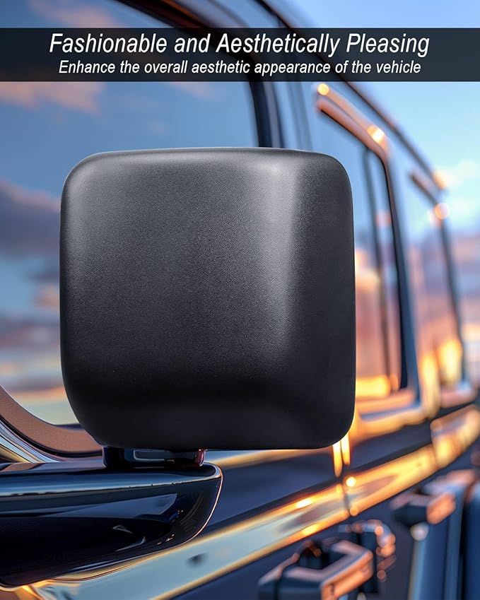 Left Mirror Cover Cap Trim Fit for Jeep Wrangler JL 2018-2023 Replace 68361961AA, Side Door Rearview Mirror Cover