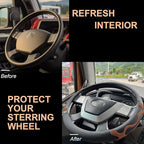 PINCTROT XL Size 17.5-18 Inch Comfy Grip Steering Wheel Cover for Semi Truck, Fits RV, Big Rig Trucker, 18 Wheeler and Classic Cars, Anti-Slip Design 17.5-18 Inch(Silicone Brown)