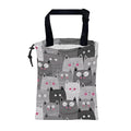Car Garbage Bag Cute Grey Cats Drawstring Car Trash Bag Hanging for Back Seat with Adjustable Buckle Canvas Vehicle Trash Can Easy-to-Install