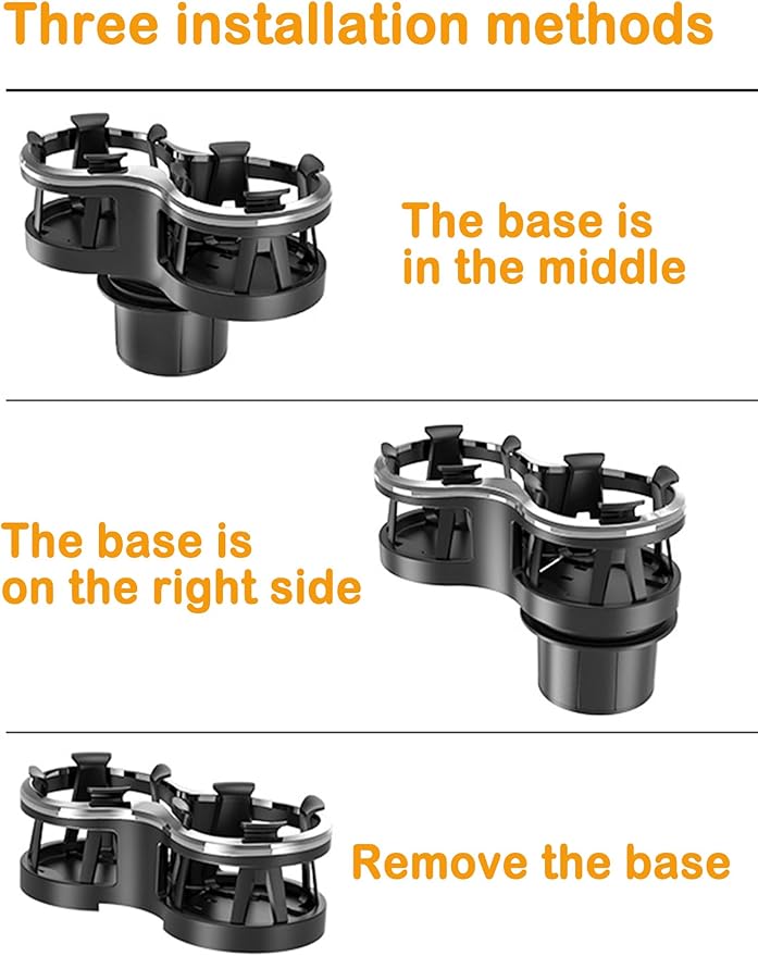 Kwak's Car Cup Holder Expander, 2 in 1 Extra Cup Holder Adapter Extender for Car with Expandable Insert, Fits Drink Cup,Tea Cup,Soda Can,Car Ashtray, etc