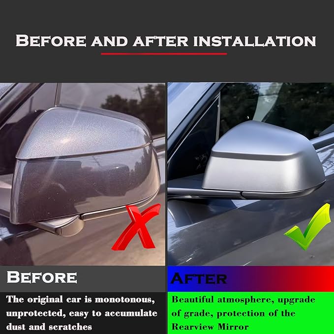 YHCDSEA Rearview Mirror Guard Cover for Tesla Model Y Juniper, Side Mirror Cover Exterior Accessories fit for Model Y Juniper 2025 2026 (Matt Black)