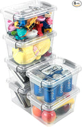 EOENVIVS Plastic Storage Bins 7 Quart-Storage Organizer Bins with Grey Buckle Lids, Stackable Storage Bins with Lids for Home