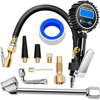 Digital Tire Gauge with Inflator & Deflator - LED Display & 0.1 PSI Resolution - Quick Release Valve & Heavy Duty Chuck - w/Adapter for Car, Truck, SUV, Motorcycle, RV, Balls