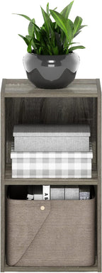 Furinno PASIR Book Shelf, 2-Tier Modern Bookshelf, Open Shelves Bookcase 9 x 12 x 21, Easy Assembly, for Living Room, Bedroom