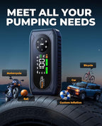 YaberAuto 9-in-1 Jump Starter with Air Compressor 4500A 150PSI Car Battery Jump Starter (9L Gas/8L Diesel), 12V Jump Box Car