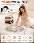 15 Pack Vacuum seal Bags for Clothing Travel with -60000Pa Electric Pump & Luggage Scale, Travel Essentials for Suitcase, Spa