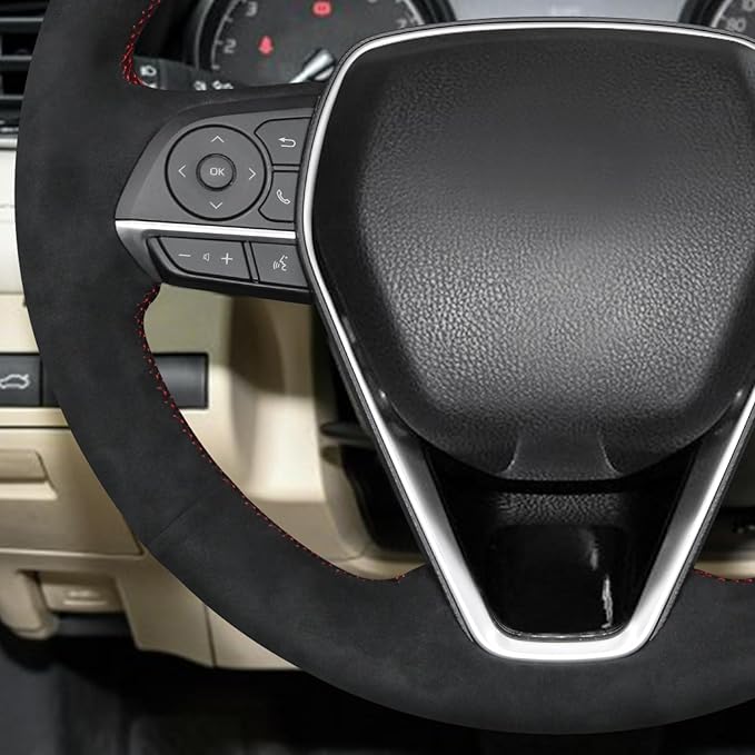 MEWANT Hand Sewn Steering Wheel Cover for Toyota Camry 2018-2019/Toyota Avalon 2019/Toyota Corolla 2019-2020/Toyota RAV4 2019 Steering Wheel Accessories