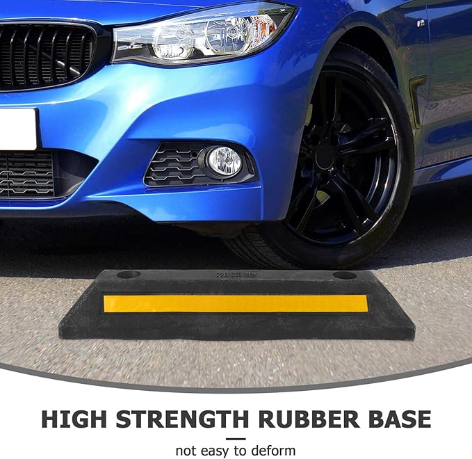 Parking Stopper for Garage Car Wheel Stopper Compact Design for Driveway and Truck Parking - Texture for Maximum Stability for Schools and Malls