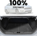 LASFIT Cargo Mat for 2012–2018 Ford Focus Sedan (Gas Models Only, No Subwoofer) Custom Fit All Weather Trunk Liner, Waterproof Heavy Duty Rear Trunk Protector for Cargo Area