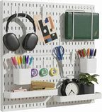 Keepo Peg Board Wall Organizer – Plastic Pegboard Panels, Modular Peg Board Storage System for Home Office, Craft Room, Gamin