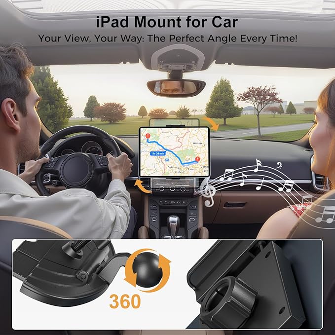 PLDHPRO iPad Holder for Car CD Slot, Adjustable Tablet Mount Air Vent Stand Compatible with 5.1'' -15.6'' Phone, iPad mini/Air/Pro, Galaxy Tab, Z Fold, Vehicle GPS Navigation Accessories