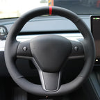 MEWANT Tesla Model 3/Model Y Hand Stitched Steering Wheel Cover for Tesla Model 3 2017-2023 / Model Y 2020-2023 for Tesla Model 3/Y Accessories