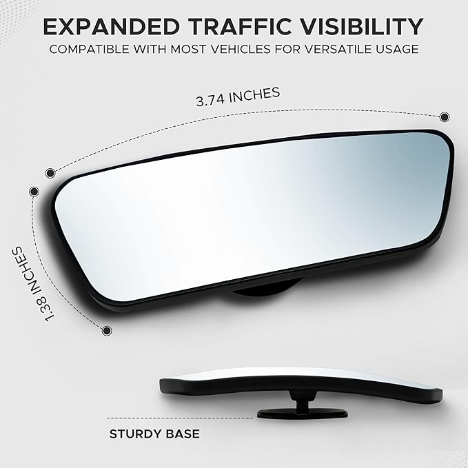 EcoNour Car Blind Spot Mirror (2 Pack) – 2" Rectangle HD Convex Rear View, Wide Angle Adjustable for SUVs & Trucks
