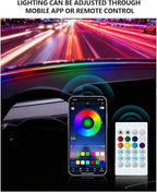 for Tesla LED Car Ambient Lighting Strip Model Y Juniper Model 3 Highland Accessories 2017-2026 Dashboard Windshield Interior LED Light Strip Waterproof Decoration Atmosphere Ambient Lighting