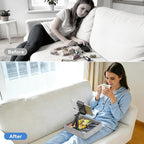 KDD Tablet Pillow Holder - Multi-Angle Adjustable iPad Stand for Lap, Bed and Desk - Foldable Kindle Soft Pad Dock with Storage Tray Compatible with iPad Pro 12.9, Air Mini, Phone, E-Reader