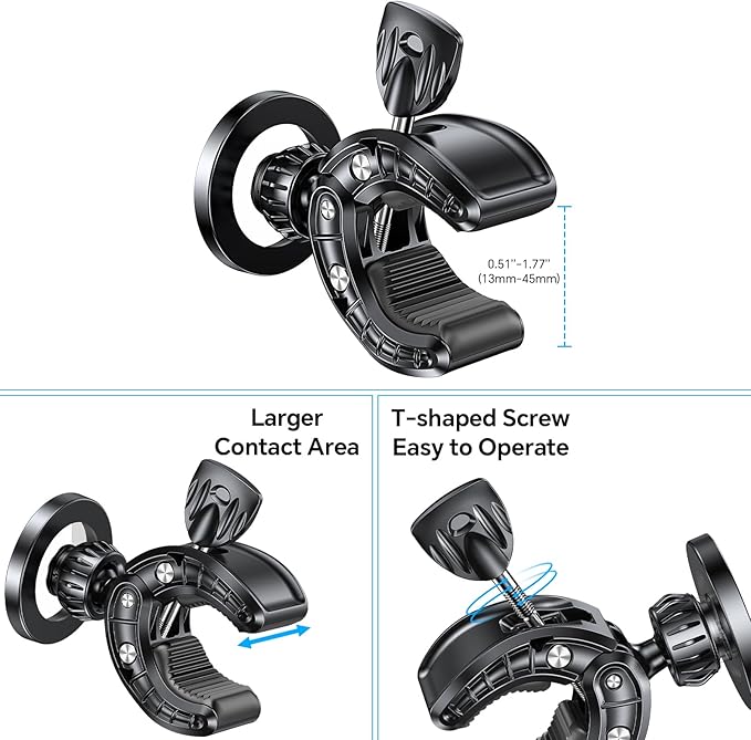 Coolpow Gym Magnetic Phone Holder Mount for MagSafe【Strong Magnets】 Stroller Phone Holder Adjustable Stand Clamp, with Gym Equipment, Stroller, Shopping Cart, Treadmill for iPhone 17 Pro Max 16 15 14