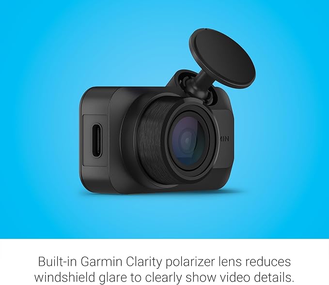 Garmin Dash Cam™ Mini 3, Ultracompact 1080p HD Dash Cam with a 140-degree Field of View, Built in Clarity™ Polarizer, Voice C