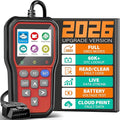 BluSon YM319 OBD2 Scanner Diagnostic Tool with Battery Tester, Check Engine Fault Code Reader with Live Data, Cloud Printing,