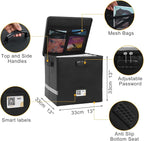 Medium Next of Kin Box Organizer with Smart Labels, Fireproof Foldable File Organizer with Combination Lock, 10 Hanging Files