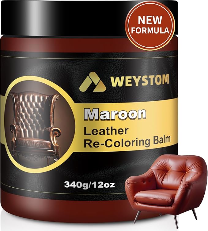 Leather Recoloring Balm, 12oz Large Size Leather Dye, Color Restorer, Scratch Repair, Furniture & Couch Restorer Kit, Repair 