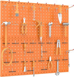 TORACK Metal Pegboard Wall Organizer 24" x 24" or 12" x 48", 70 PCS Tools Storage Pegboard for Garage, Modular Pegboard, Tool
