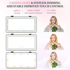 SINGARO 2PCS Car Sun Visor Vanity Mirror - Rechargeable Makeup Mirror with 60 LEDs, 3 Light Modes & Dimmable Touch Control for Cars, Trucks, SUVs, Car Interior Accessories for Women (Black)