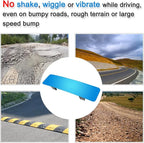 SkycropHD Anti Glare Rear View Mirror Frameless Car Interior Rearview Mirror Panoramic Wide Angle to Eliminate Blind Spots – Convex,11.8in (Blue)