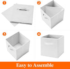 Lifewit Storage Cubes, Foldable Decorative Fabric Storage Baskets for Organizing Home Organizers with Handles for Shelves, Cl