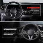Nappa Leather Car Steering Wheel Cover for Men Women, Ultra-Thin Non-Slip Breathable Microfibre, Universal for 14.5"-15" Stee